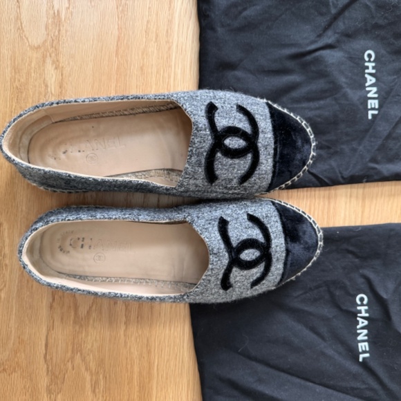 Chanel Espadrille 38 Woven Felt CC Runway Rare Flats CC-0322N-0082 - Picture 7 of 11